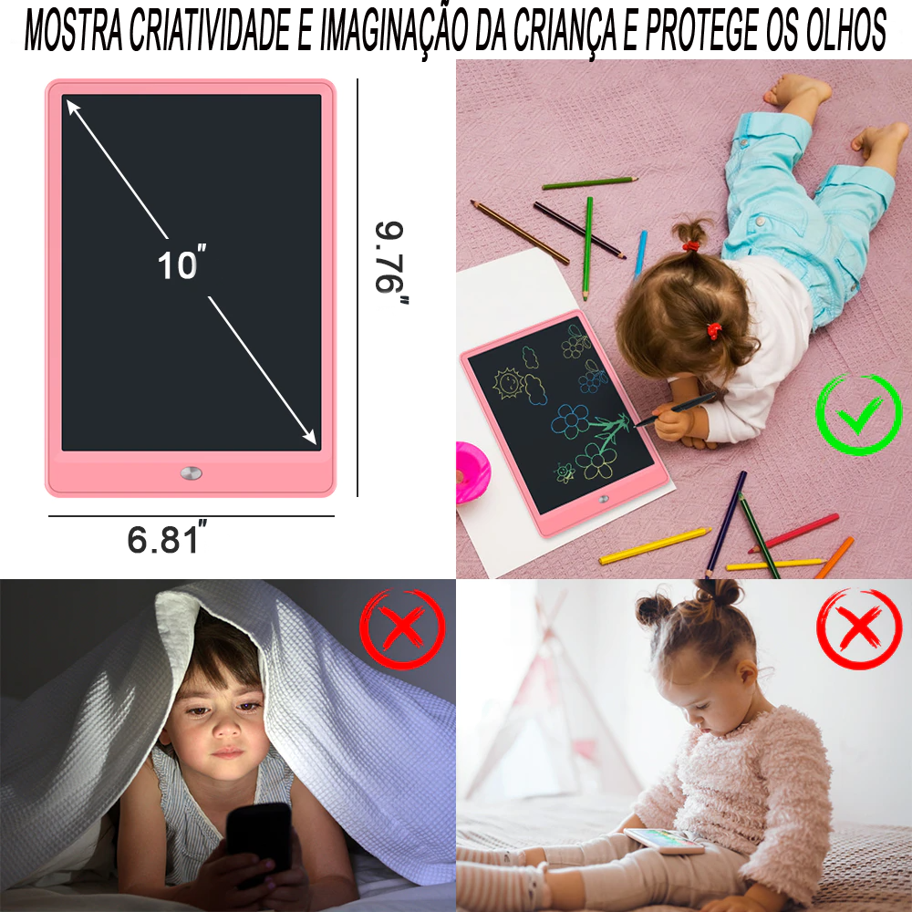 Tablete Mágico Infantil Educativo Portátil LCD e Durável