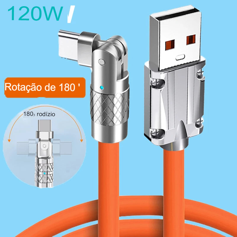 Cabo USB Tipo C para Celular Androide, 180 ° Rotação 6 Amperes - https://lojaflalufer.com/products/cabo-usb-tipo-c-para-celular-androide-180-rota-6-amperes