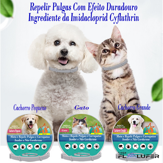 Coleira Antiparasitária e Repelente para Pet - https://lojaflalufer.com/products/coleira-antiparasitaria-e-repelente-para-pet