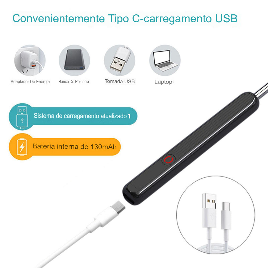 Colher de Remoção de Cera Orelha Visível WI FI - https://lojaflalufer.com/products/colher-de-remocao-de-cera-orelha-visivel-wi-fi