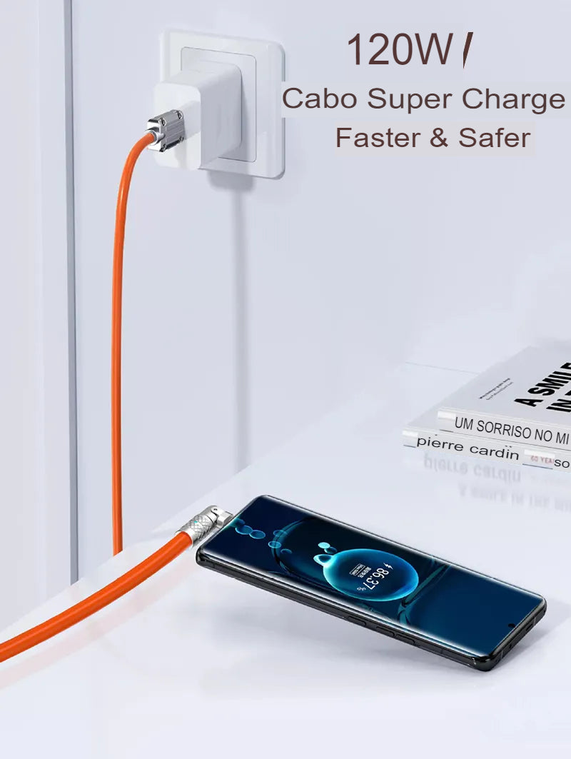 Cabo USB Tipo C para Celular Androide, 180 ° Rotação 6 Amperes - https://lojaflalufer.com/products/cabo-usb-tipo-c-para-celular-androide-180-rota-6-amperes