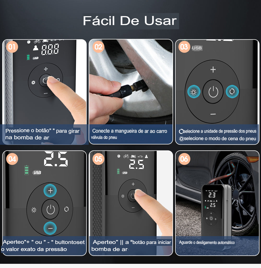 Reviva Seus Pneus: Carsun Inflador Sem Fio Ar Comprimido!