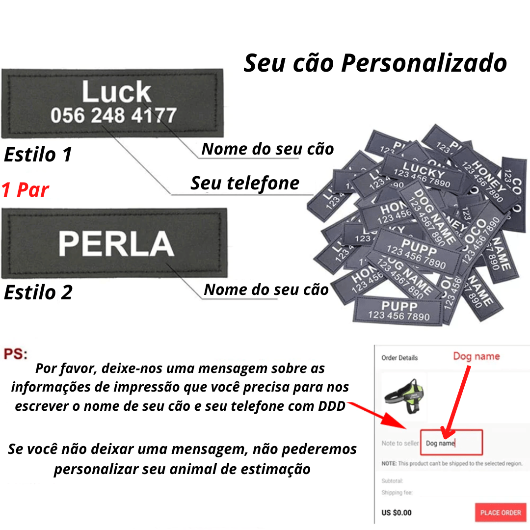 Coleira Peitoral Personalizada com Faixa Refletiva para Cães - https://lojaflalufer.com/products/coleira-peitoral-personalizada-com-faixa-refletiva-para-caes